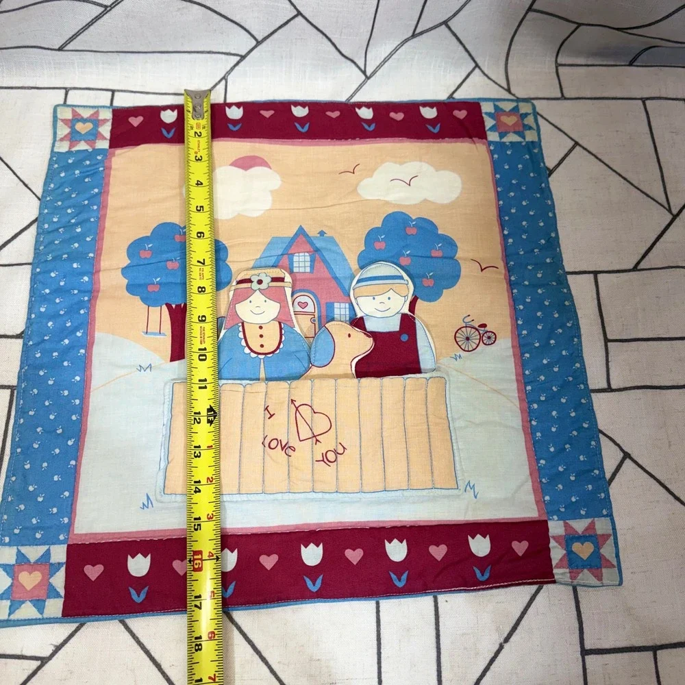 Unbranded Vintage Fabric Play Mat Set OS Multicolor Quilted Toy with‎ Characters